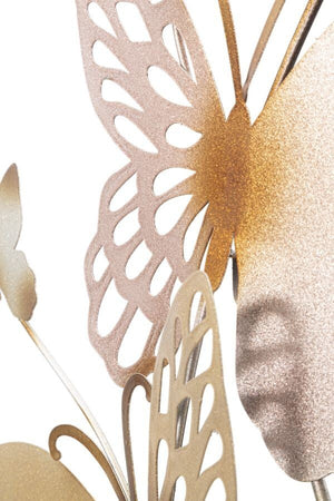 Pannello Da Muro Butterflies Oro/Rosa C Cm 59,5X4X111,5 Casa e cucina/Decorazioni per interni/Arte/Poster e stampe Led Mall Home - Napoli, Commerciovirtuoso.it