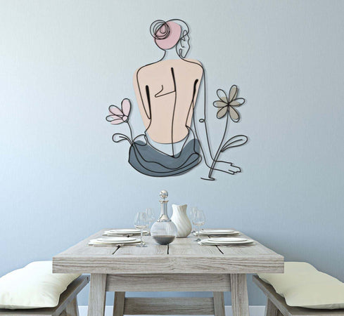 Pannello-Da-Muro-Lady-W/Flower-Cm-80X1,3X90