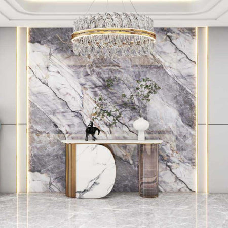 Pannello decorativo 1220x3000x5 mm. colore effetto marmo arabesque grigio lucido