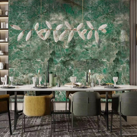 Pannello decorativo 1220x3000x5 mm. colore effetto marmo verde lucido