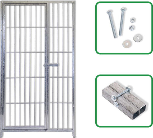 Pannello di Recinzione con Porta Zincatura Elettrolitica da 1xh1,80 Metri Fai da te/Prodotti per la costruzione/Materiali da costruzione/Pavimenti di legno e recinzioni/Materiali/Reti di acciaio zincato Ogomondo - Martina Franca, Commerciovirtuoso.it