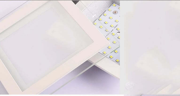 PANNELLO FARETTO LED 18 WATT AD INCASSO SOTTILE 20X20 CM 5000K BORDO IN VETRO  Trade Shop italia - Napoli, Commerciovirtuoso.it