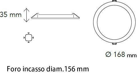 Pannello faretto led incasso tondo 20w 3000k luce calda Illuminazione/Illuminazione per interni/Illuminazioni per pareti/Faretti da muro Led Mall Home - Napoli, Commerciovirtuoso.it