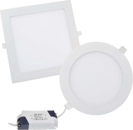 10 PANNELLO FARETTO FARO TONDO QUADRATO A LED 6-12-18 W AD INCASSO FREDDO CALDO  Trade Shop italia - Napoli, Commerciovirtuoso.it