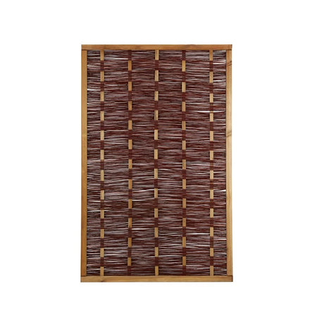 Pannello grigliato in legno di pino naturale con salice intrecciato barriera per recinzioni 115 x h 180 cm