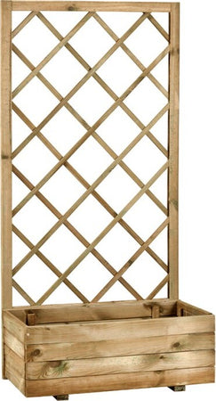 Pannello grigliato con fioriera in legno di pino naturale per recinzioni giardino e terrazzo h 140 cm Giardino e giardinaggio/Decorazioni per il giardino/Recinzioni decorative La Zappa - Altamura, Commerciovirtuoso.it