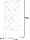Pannello grigliato con fioriera in legno di pino naturale per recinzioni giardino e terrazzo h 140 cm Giardino e giardinaggio/Decorazioni per il giardino/Recinzioni decorative La Zappa - Altamura, Commerciovirtuoso.it