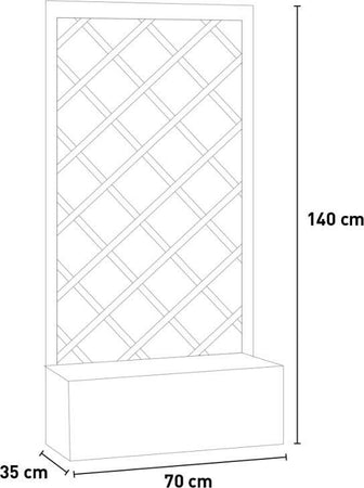 Pannello grigliato con fioriera in legno di pino naturale per recinzioni giardino e terrazzo h 140 cm Giardino e giardinaggio/Decorazioni per il giardino/Recinzioni decorative La Zappa - Altamura, Commerciovirtuoso.it