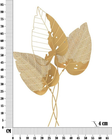 Pannello In Ferro Autumn Leaf Gold Cm 53X4X84,5 Casa e cucina/Decorazioni per interni/Arte/Poster e stampe Led Mall Home - Napoli, Commerciovirtuoso.it