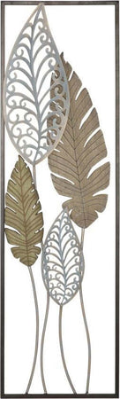 Pannello In Ferro E Legno Foglie -B- Cm 30,5X2,5X99,5 Casa e cucina/Decorazioni per interni/Arte/Poster e stampe Led Mall Home - Napoli, Commerciovirtuoso.it