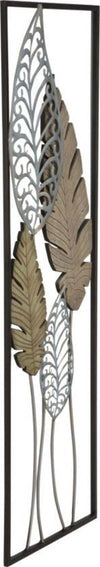 Pannello In Ferro E Legno Foglie -B- Cm 30,5X2,5X99,5 Casa e cucina/Decorazioni per interni/Arte/Poster e stampe Led Mall Home - Napoli, Commerciovirtuoso.it