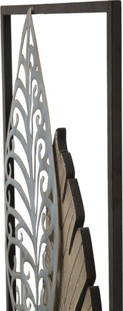 Pannello In Ferro E Legno Foglie -B- Cm 30,5X2,5X99,5 Casa e cucina/Decorazioni per interni/Arte/Poster e stampe Led Mall Home - Napoli, Commerciovirtuoso.it