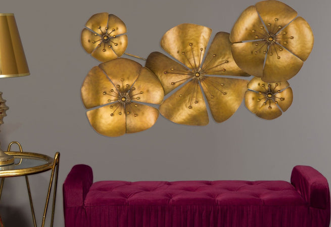Pannello In Ferro Flower Goldy -A- Cm 94X6X50 Casa e cucina/Decorazioni per interni/Arte/Poster e stampe Led Mall Home - Napoli, Commerciovirtuoso.it