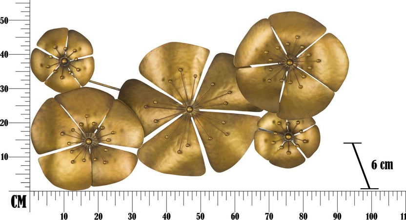 Pannello In Ferro Flower Goldy -A- Cm 94X6X50 Casa e cucina/Decorazioni per interni/Arte/Poster e stampe Led Mall Home - Napoli, Commerciovirtuoso.it