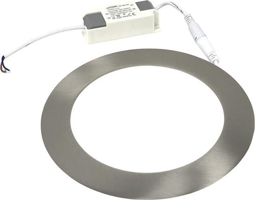 Pannello-Led-18-W-Luce-Bianca-6500k-Faretto-Slim-Incasso-In-Acciaio-Silver-Universo