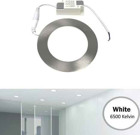 Pannello-Led-18-W-Luce-Bianca-6500k-Faretto-Slim-Incasso-In-Acciaio-Silver-Universo