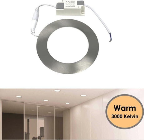 Pannello-Led-18-W-Luce-Calda-3000k-Faretto-Slim-Incasso-In-Acciaio-Silver-Universo