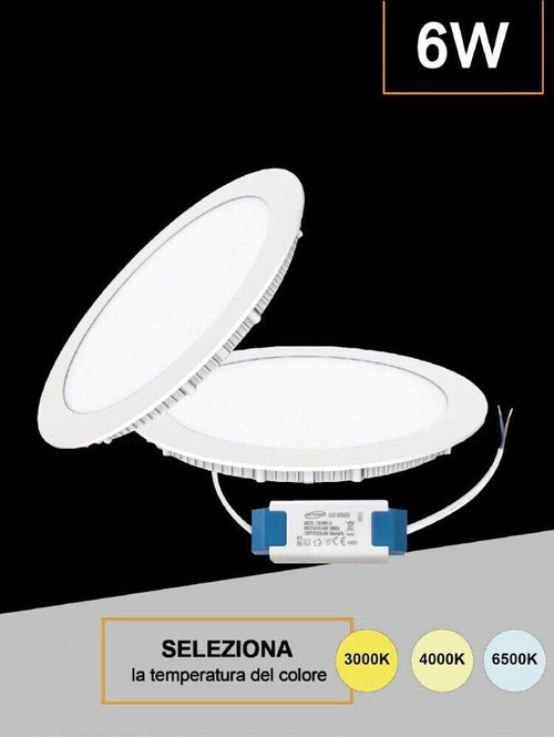 Pannello-Led-A-Incasso-Faretto-Slim-6-Watt-3-Colori-Luce-Bianca-Calda-Naturale-Universo
