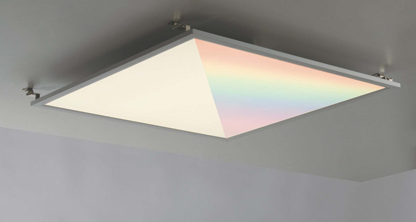 Pannello Led Bianco 40W 3000Lm Rgbw Con Telecomando 59,5X59,5X0,88Cm Illuminazione/Illuminazione per interni/Lampadari lampade a sospensione e plafoniere/Plafoniere da ufficio Led Mall Home - Napoli, Commerciovirtuoso.it