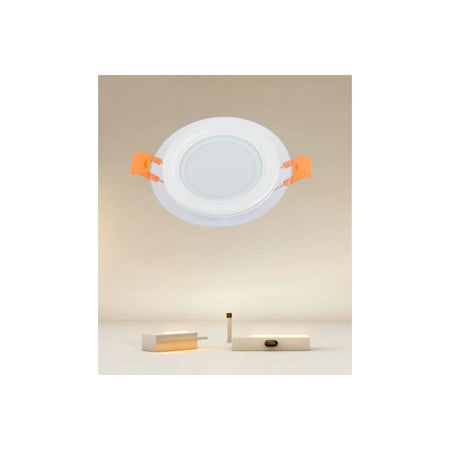 Pannello Led Da Incasso Luce 3000k-6500k 6w Tondo Am-cr-6 Con Bordo Traparente 00625
