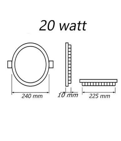 Pannello Led Incasso Rotondo Slim Plafoniera 20w 3 Colorazione Di Luce P225a-t3c