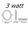 Pannello Led Incasso Rotondo Slim Plafoniera 3 W Cct 3 Colorazioni Luce P73a-t3c