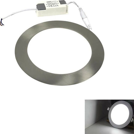 Pannello-Led-Luce-Bianca-6500k-Faretto-Slim-Incasso-12-W-In-Acciaio-Silver-Universo