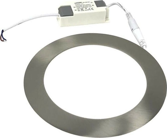 Pannello-Led-Luce-Bianca-6500k-Faretto-Slim-Incasso-12-W-In-Acciaio-Silver-Universo