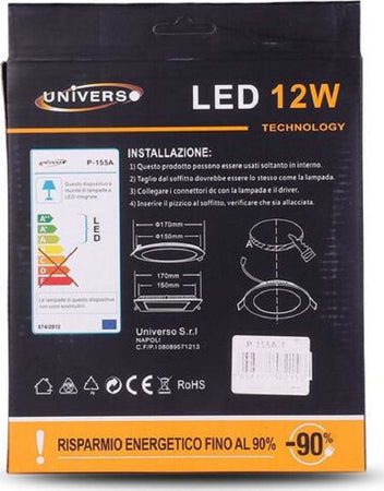 Pannello Led Slim 12w Incasso Rotondo In Pvc Luce Caldo Naturale Freddo P155at Casa, arredamento e bricolage > Illuminazione da interno > Plafoniere per interno Trade Shop italia - Napoli, Commerciovirtuoso.it