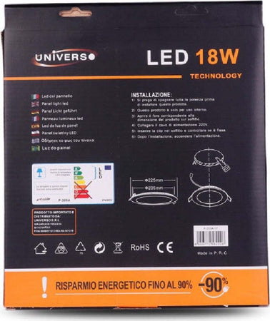 Pannello Led Slim 18 W Incasso Rotondo In Pvc Luce Caldo Freddo Naturale P205a-t Casa, arredamento e bricolage > Illuminazione da interno > Plafoniere per interno Trade Shop italia - Napoli, Commerciovirtuoso.it