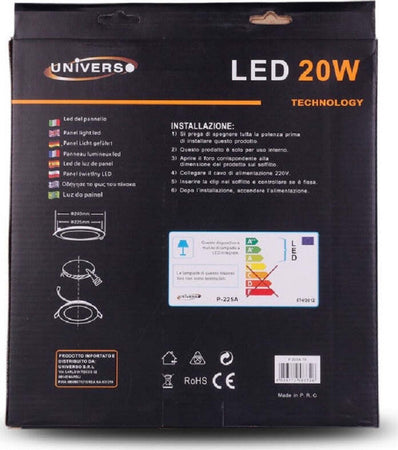 Pannello Led Slim 20w Incasso Rotondo Luce Bianco Caldo Freddo Naturale P225at Casa, arredamento e bricolage > Illuminazione da interno > Plafoniere per interno Trade Shop italia - Napoli, Commerciovirtuoso.it