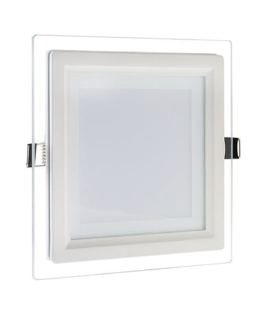 Pannello Led Slim Quadrato Incasso 24w Cornice Vetro Cct 3000k 4000k 6500k P205e-q3c