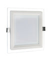 Pannello Led Slim Quadrato Incasso Cornice Vetro 12w Cct 3000k 4000k 6500k P125e-q3c