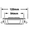 Pannello Led Slim Quadrato Incasso Cornice Vetro 12w Cct 3000k 4000k 6500k P125e-q3c