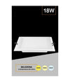Pannello Led Slim Quadrato Incasso Cornice Vetro 18w Cct 3000k 6500k 4000k P165e-q3c