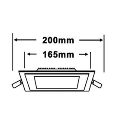 Pannello Led Slim Quadrato Incasso Cornice Vetro 18w Cct 3000k 6500k 4000k P165e-q3c