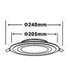 Pannello Led Slim Tondo Incasso Cornice Vetro 24w Cct 4000k 3000k 6500k P205e-t3c