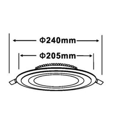 Pannello Led Slim Tondo Incasso Cornice Vetro 24w Cct 4000k 3000k 6500k P205e-t3c