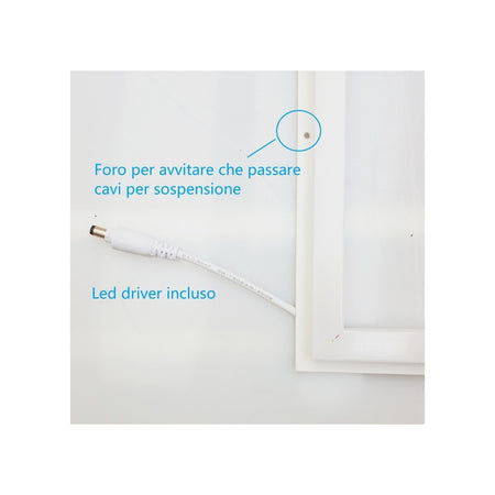 Pannello Led Telaio Luminoso Cornice 60x60 Cm 48 W 5700lm Lampadario Sospensione Tot