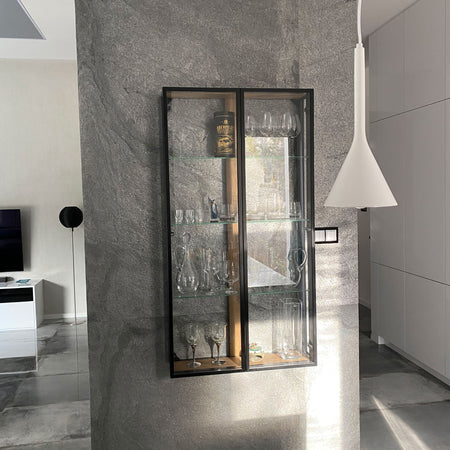 pannello rivoluzionario di Rivestimento interno-esterno in VERA PIETRA flessibile 280x122x0,3cm ANTRACITE Eternal Parquet