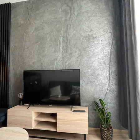 pannello rivoluzionario di Rivestimento interno-esterno in VERA PIETRA flessibile 280x122x0,3cm ANTRACITE Eternal Parquet