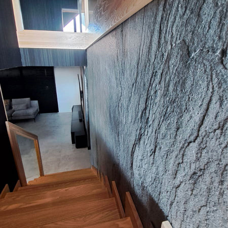 pannello rivoluzionario di Rivestimento interno-esterno in VERA PIETRA flessibile 280x122x0,3cm ANTRACITE Eternal Parquet