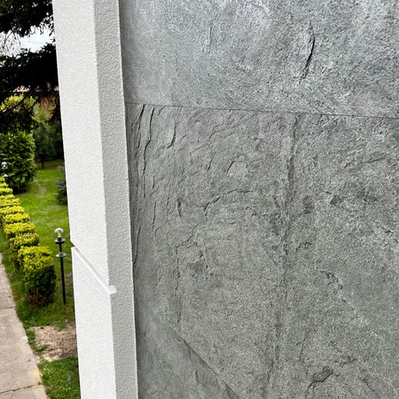 pannello rivoluzionario di Rivestimento interno-esterno in VERA PIETRA flessibile 280x122x0,3cm ANTRACITE