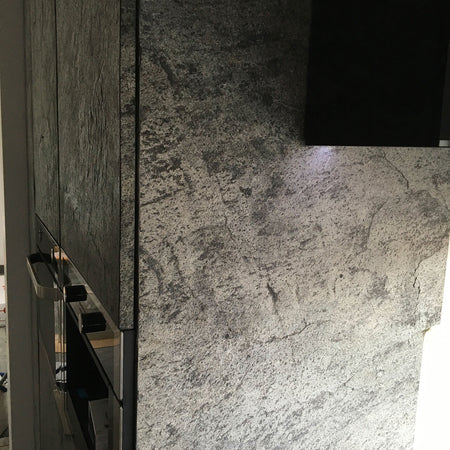 pannello rivoluzionario di Rivestimento interno-esterno in VERA PIETRA flessibile 280x122x0,3cm ANTRACITE
