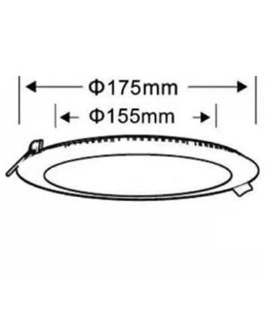 Pannello Smd Led Rotondo Incasso 12 W Con Driver Cct 6500k 3000k 4000k P155a-t3c