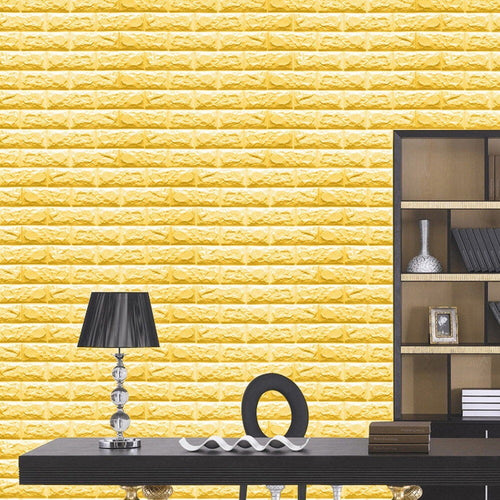 Pannello Spugna 3d Giallo Adesivo Pareti Sfondo Effetto Muro Mattoni 70x77cm Stickers e Adesivi Trade Shop italia - Napoli, Commerciovirtuoso.it