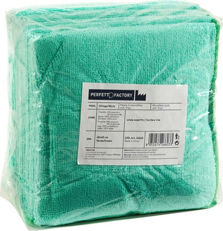 Panni microfibra Ultrega - 40 x 40 cm - verde - Perfetto - pack 10 pezzi Casa e cucina/Detergenti e prodotti per la pulizia/Strumenti di pulizia/Panni per pulizia Eurocartuccia - Pavullo, Commerciovirtuoso.it