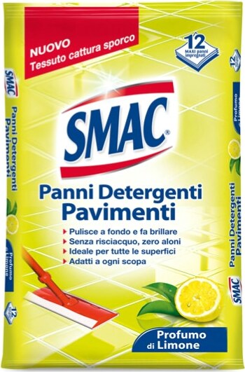 Panni Smac System pavimenti e multiuso - limone - Smac - conf. 12 pezzi Casa e cucina/Detergenti e prodotti per la pulizia/Detergenti per la casa/Detergenti multiuso Eurocartuccia - Pavullo, Commerciovirtuoso.it