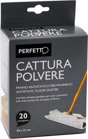 Panno catturapolvere - antistatico - 22x28 cm - bianco - Perfetto - conf. 20 pezzi Casa e cucina/Detergenti e prodotti per la pulizia/Strumenti di pulizia/Panni per pulizia Eurocartuccia - Pavullo, Commerciovirtuoso.it