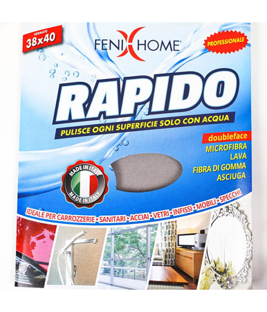 Panno Rapido 3 Pz Lava Sgrassa E Asciuga In Microfibra Fibra Di Gomma Multiuso